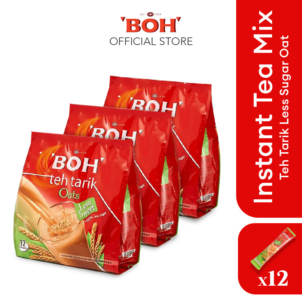 BOH Tea Trà sữa kéo BOH ít đường - Yến mạch (12's)