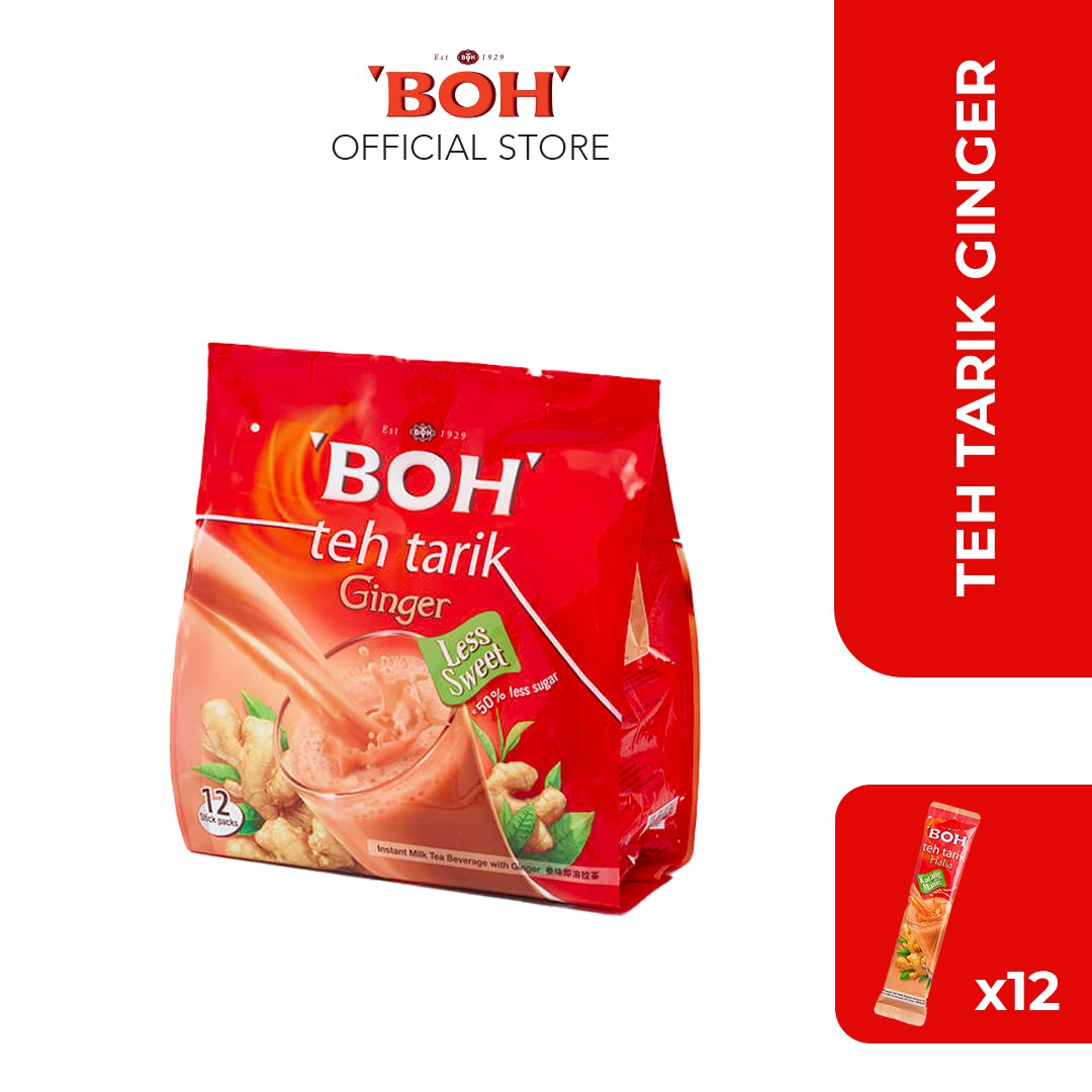 BOH Teh Trà sữa kéo BOH ít đường - Gừng (12's)